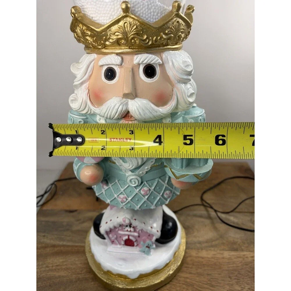 Cupcakes & Cashmere  18” Nutcracker Light Up Snow Globe  Musical Christmas Mint